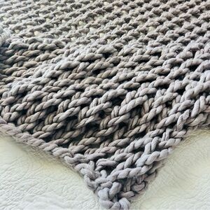 80”x85” Handmade Chunky Knit Throw Blanket , Soft & Cozy